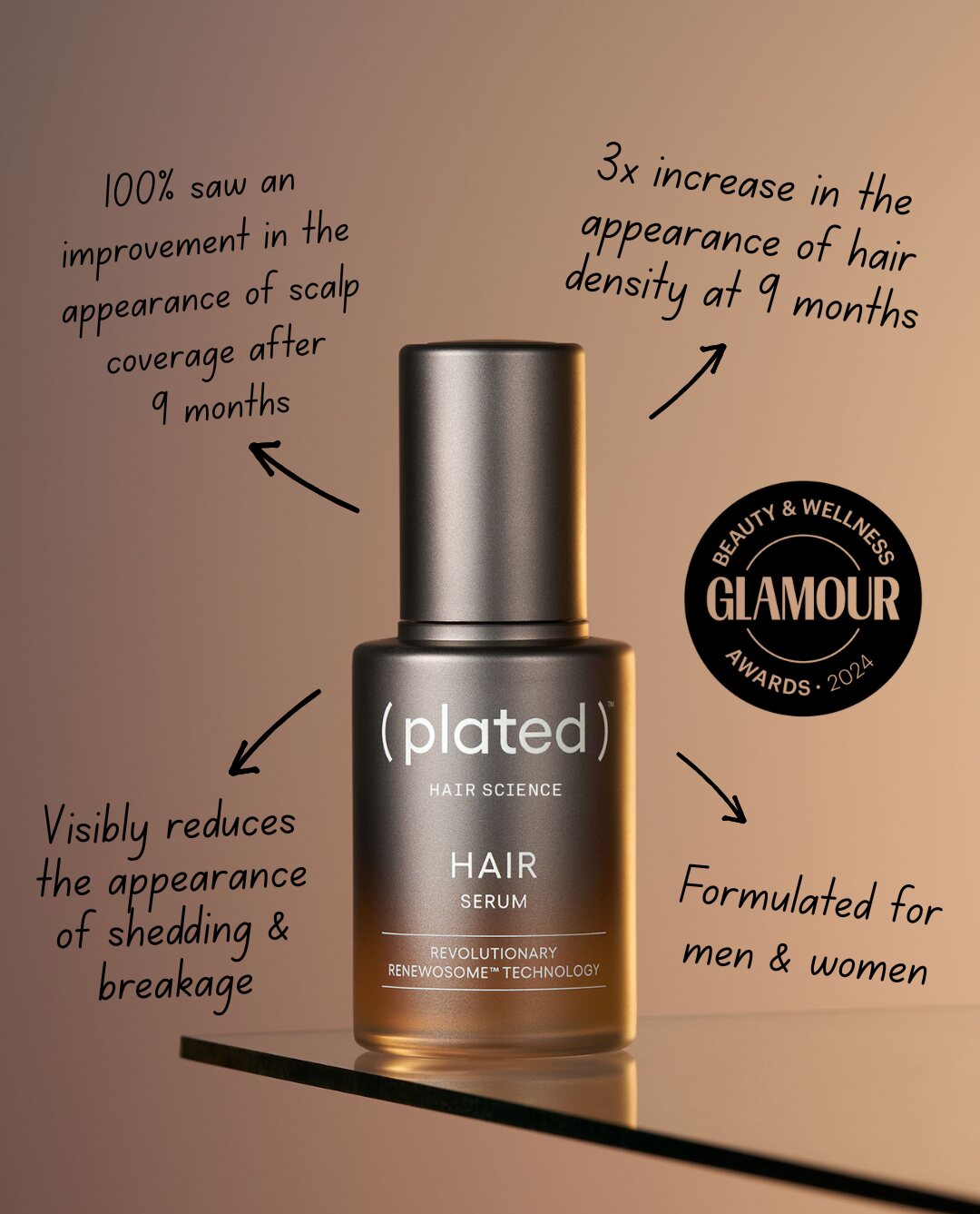 Plated Hair Serum for men and women