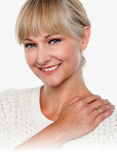 laser vessel treatment model smiling at the camera